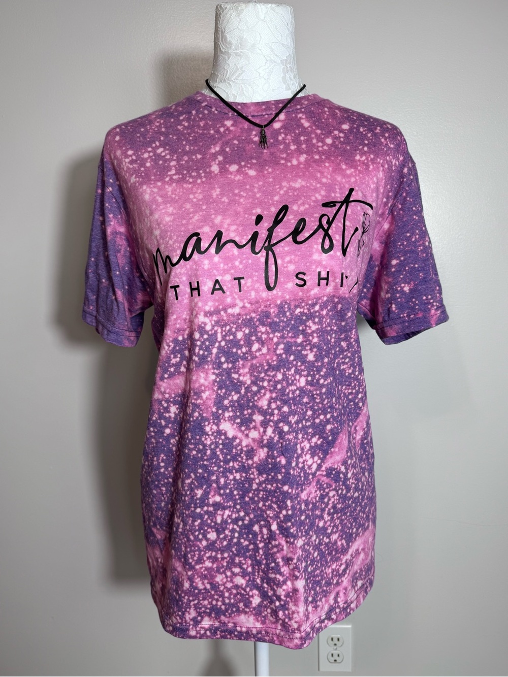 Gildan Pink & Purple Tie-Dye "Manifest That Sh!t" Tee
